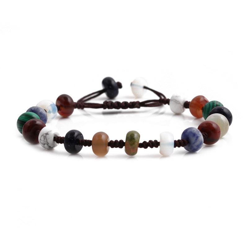 "Crafted by hand, these Seven Chakra Stone Bead Bracelets promote meditation and healing." Unlock the power of meditation with these handmade Seven Chakra Stone Bead Bracelets, designed to promote healing and inner peace.