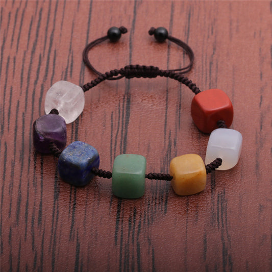 "Crafted by hand, these Seven Chakra Stone Bead Bracelets promote meditation and healing." Unlock the power of meditation with these handmade Seven Chakra Stone Bead Bracelets, designed to promote healing and inner peace.