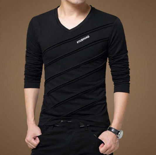 Experience the ultimate comfort and style with our Men's Long-sleeved Cotton T-shirt. Perfectly crafted from high-quality cotton. 5 colors and 7 sizes available