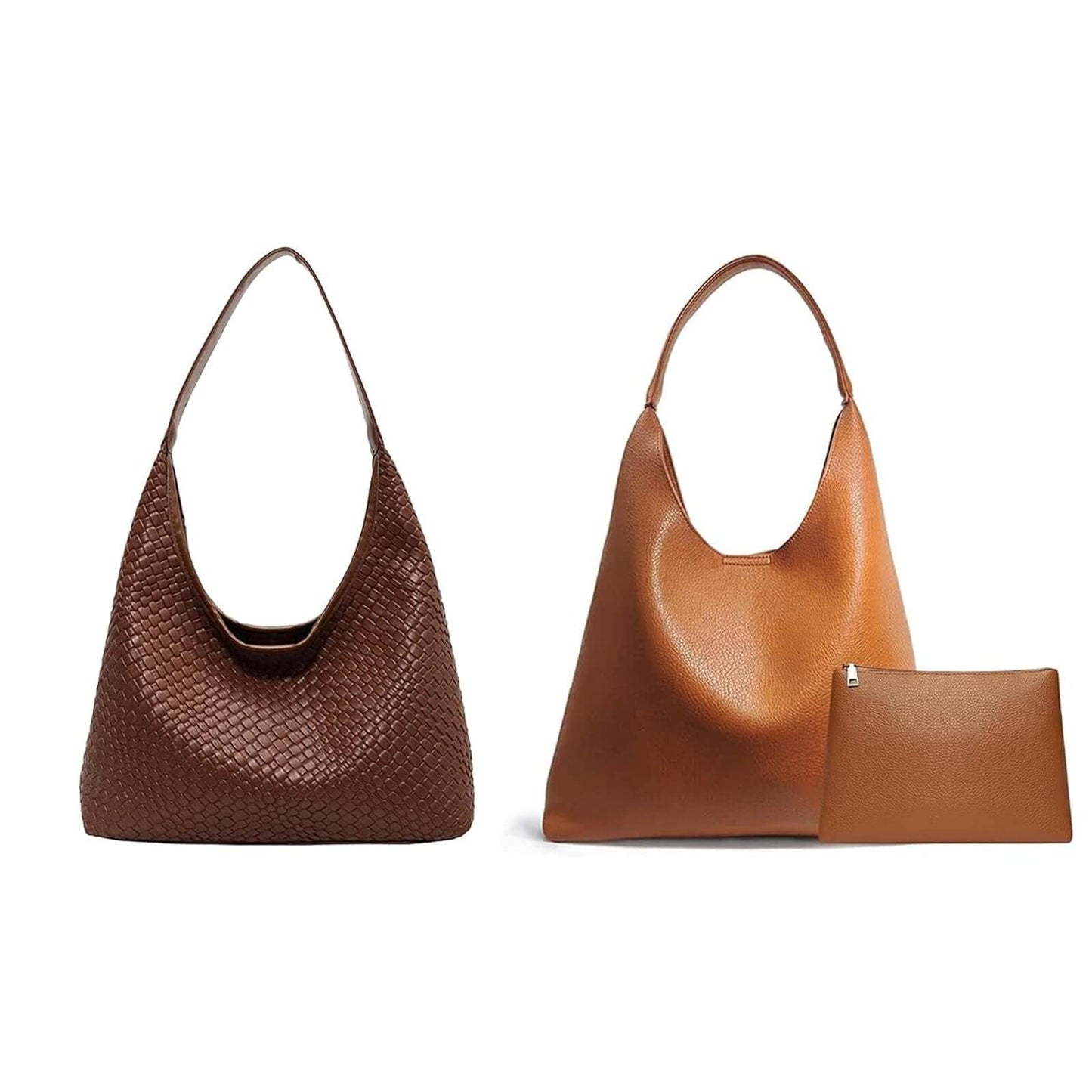 Bundle 2 pc: 2025 Leather Tote & Hobo Vegan Crossbody Bag