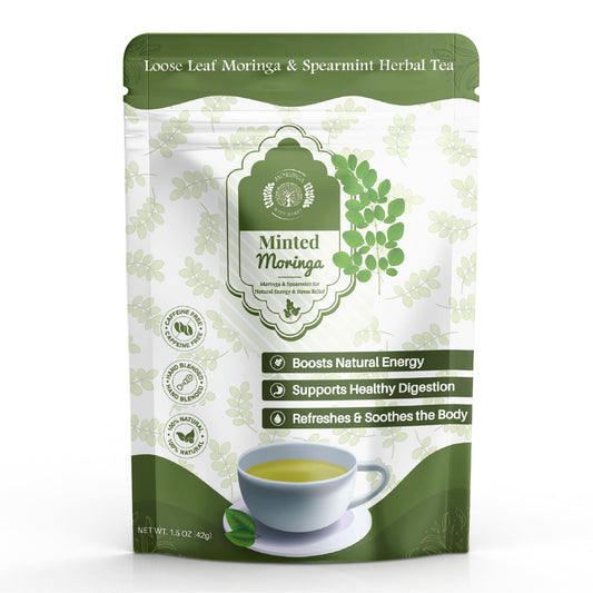 Minted Moringa Herbal Tea – Caffeine Free Superfood Blend for Refreshing Daily Wellness