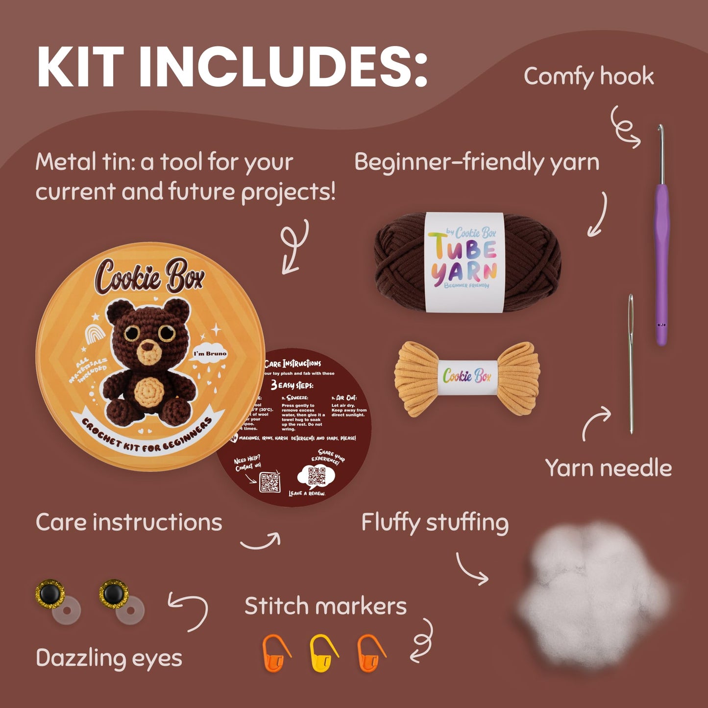 Cookie Box Crochet Kit for Amigurumi Fun!