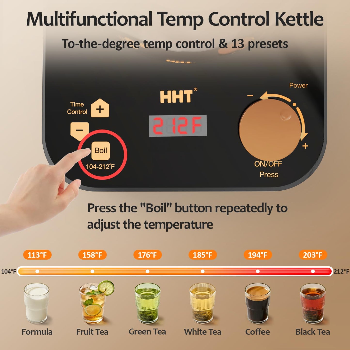 Electric Tea Maker with Infuser, ±1℉ Precise Temperature Control