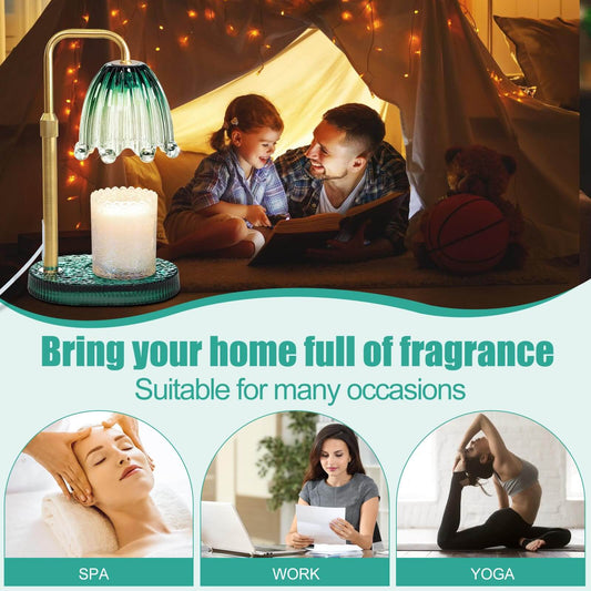Maromamix Candle Warmer Lamp with Timer - Electric Wax Melt Warmer with Adjustable Height and Dimmer for Scented Candle Wax, Home Fragrance Décor and House Warming Birthday Gifts for Women Mom.