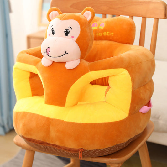 Babies will learn to sit in these plush floor chairs, and will transform into toddler eating or reading time cozy chairs. With adult supervision, these can also be used as booster chairs, imagine a soft and playful plush buddy seat in an airplane. Make me