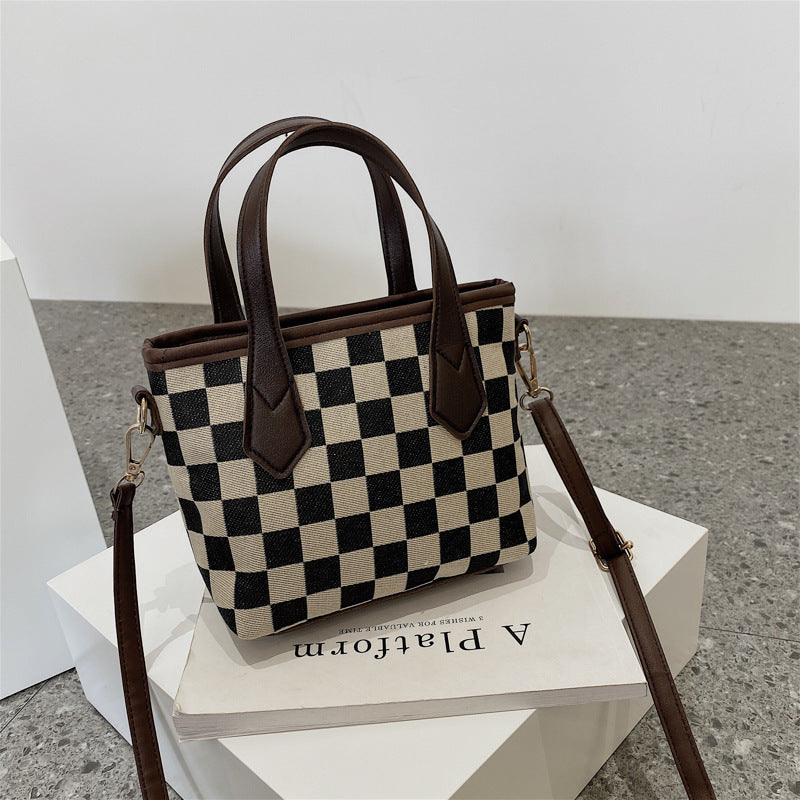 Houndstooth or Plaid Shoulder Portable Messenger Bag