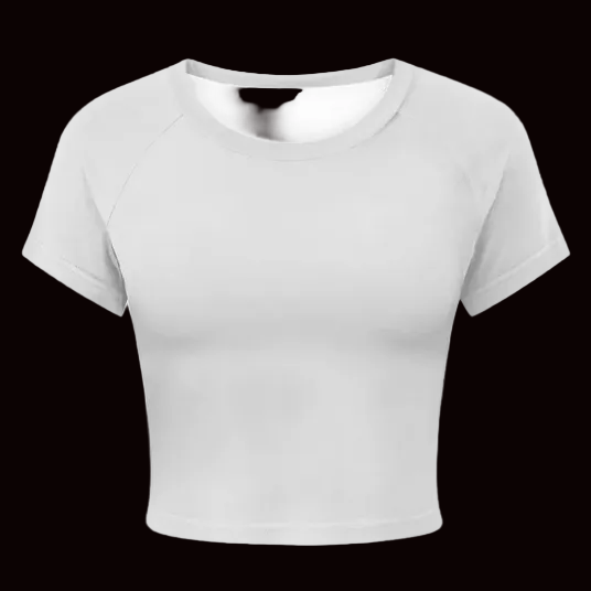 White crop top on a white background