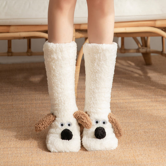Stylish Women's & Girl’s Winter Dog Non-Slip Socks