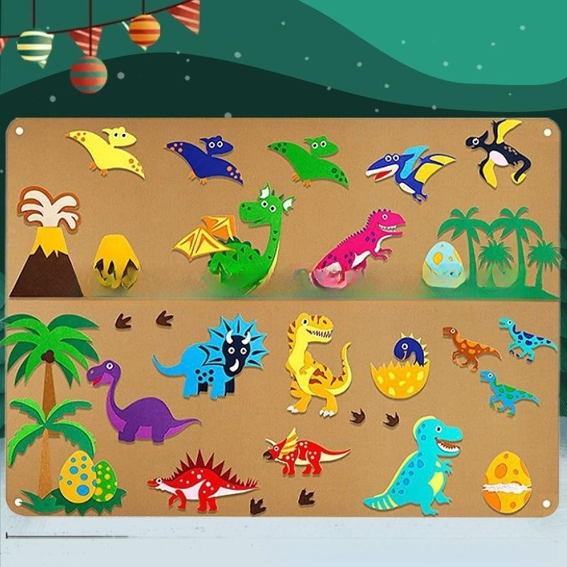 Unleash your child's creativity with these 3-dimensional felt boards! They can play show & tell, color printing dinosaurs on the storyboard, and explore various themes like stars, the ocean, the farm, the zoo, insects, and more! The possibilities are endl