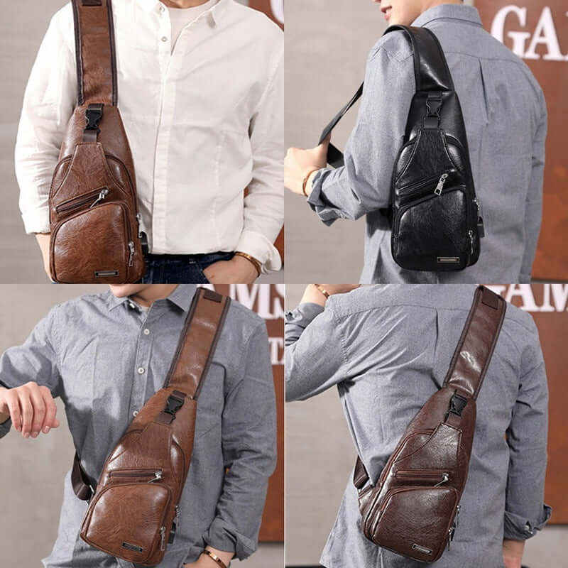 Men's USB Charging Crossbody Bag