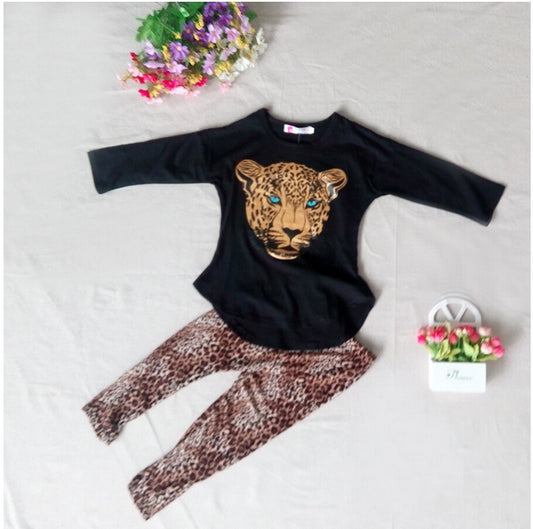 Dress your little one in this adorable animal print shirt and legging set, great for any occasion - whether it's a day at the park, a birthday party, or just lounging at home. The vibrant print and comfortable material will keep them stylish and content a