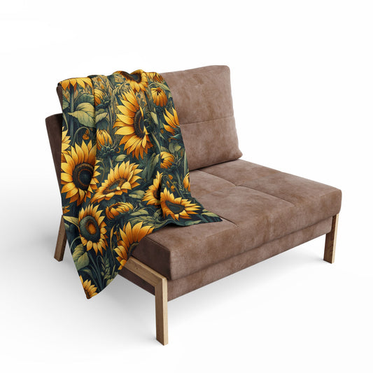 Sunflowers Arctic Fleece Blanket: Cozy, durable, and perfect for bedrooms, sofas, or outdoor swings. Ideal for Fall, Winter, Christmas, and movie nights!