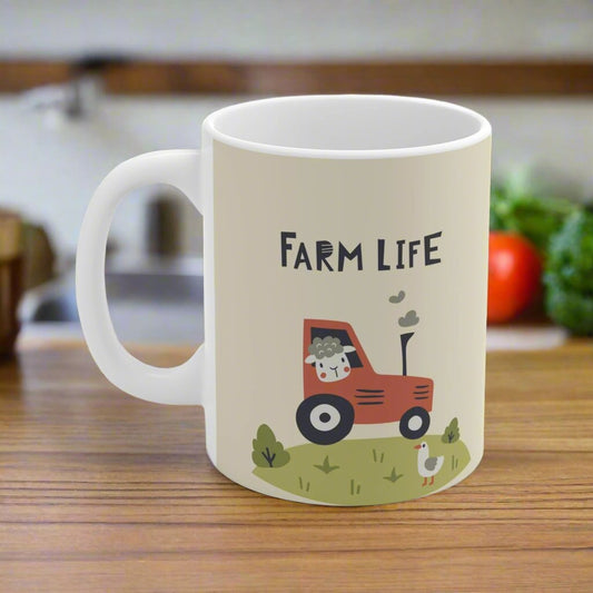 This farm animals and farm life design mug brings a rustic charm to your morning coffee routine. Perfect for animal lovers and those who appreciate the simple life on the farm. Ideal for cozy mornings at home or as a thoughtful gift for a friend who enjoy