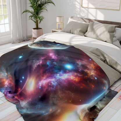 This Vast Galaxy Arctic Fleece Blanket exudes a cosmic and dreamy vibe, perfect for stargazers and space enthusiasts. It offers warmth and comfort, making it ideal for cozy nights at home or outdoor adventures. This blanket is relevant for occasions like