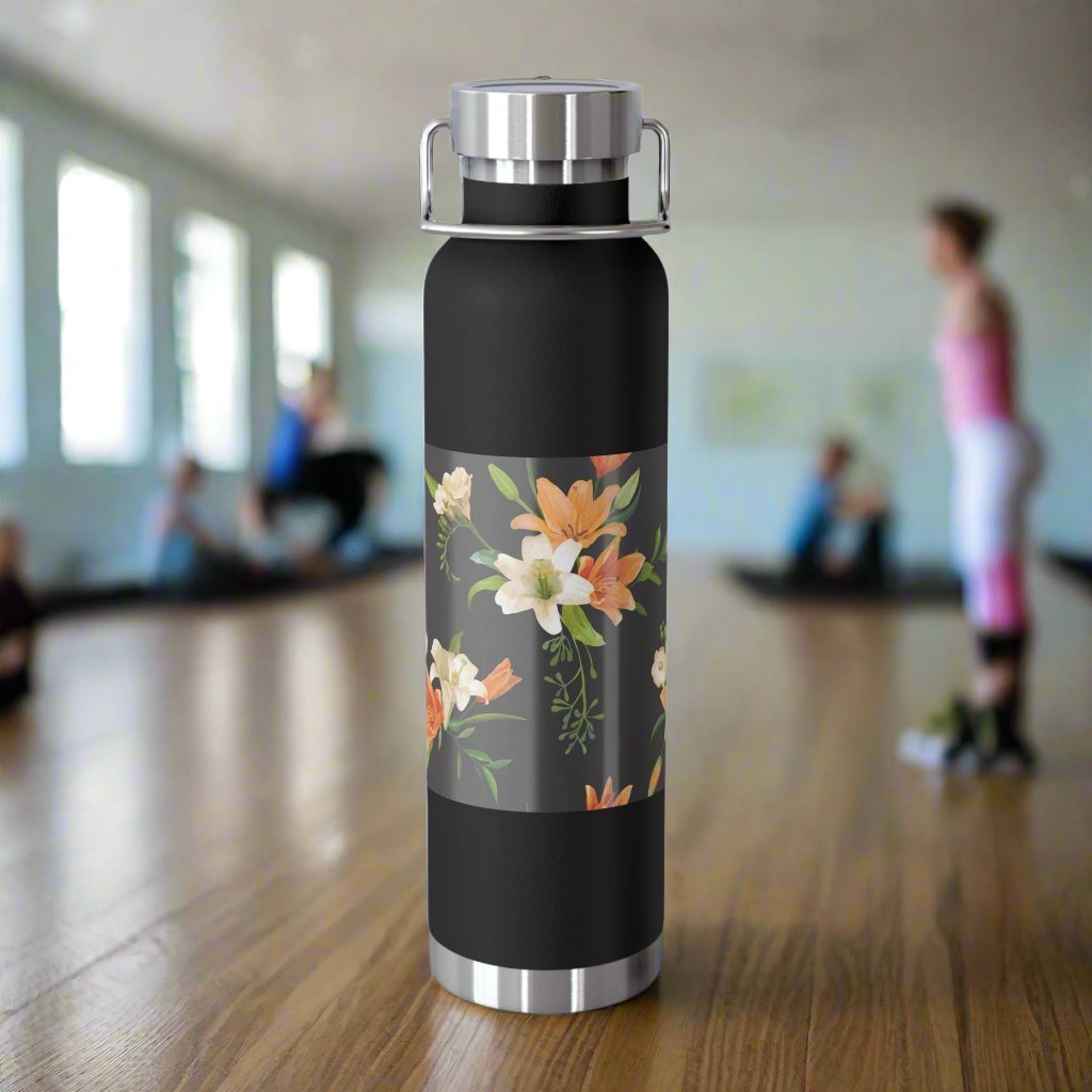 Yoga Lover Gift Travel Companion Stay Hydrated Outdoor Enthusiast Nature Inspired Insulated Bottle Gift for Her Flower Lover Gift Floral Garden Eco-Friendly Choice Copper Vacuum Birthday Gift Idea22oz Capacity workout work from home gift for coworker Hiking Essential gym gym water bottle