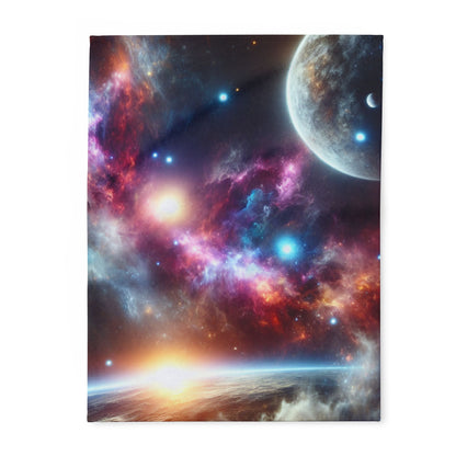 This Vast Galaxy Arctic Fleece Blanket exudes a cosmic and dreamy vibe, perfect for stargazers and space enthusiasts. It offers warmth and comfort, making it ideal for cozy nights at home or outdoor adventures. This blanket is relevant for occasions like