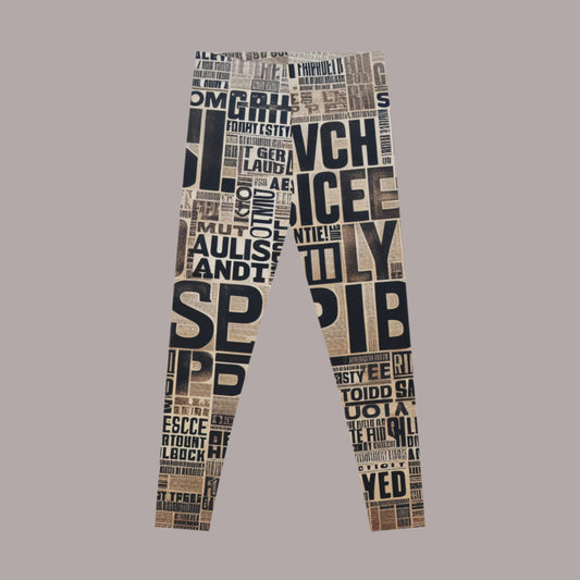 Newspaper Print Leggings