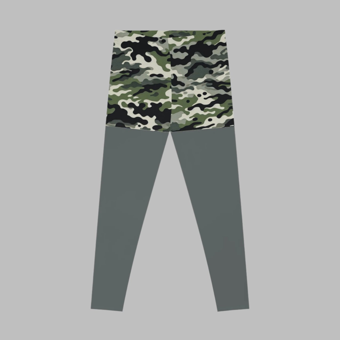 Stay comfy and stylish in these ankle-length leggings featuring a trendy camo print shorts design. The thin elastic waistband gives them a casual look, perfect for everyday wear. Made with a durable blend of 88% polyester and 12% elastane, these leggings