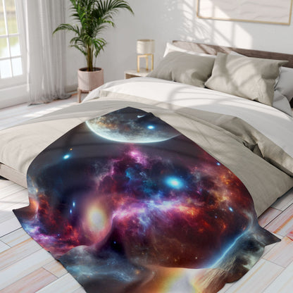 This Vast Galaxy Arctic Fleece Blanket exudes a cosmic and dreamy vibe, perfect for stargazers and space enthusiasts. It offers warmth and comfort, making it ideal for cozy nights at home or outdoor adventures. This blanket is relevant for occasions like