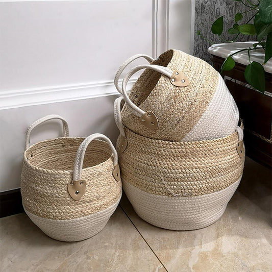 Straw storage baskets