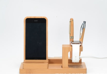 1. Made of Bamboo Wood 2. Versatile Wood Bamboo Cell Phone Tablet Stand 3. 4 USB Ports Available 4. Approximated Size: 185x110x 80mm 5. Multi-functional: Holder for iPhone 5 5s se/6 6s 7/ 6 6s 7 Plus, Charging Base for Apple Watch, Desk Stand for iPad min