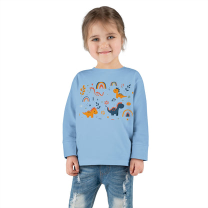 This adorable Dinosaurs, Flowers & Rainbows Toddler Tee is perfect for little ones who love vibrant and fun designs. Made with 100% combed, ring-spun cotton, this light fabric tee is comfortable and durable for all-day wear. With a toddler unisex fit, rib