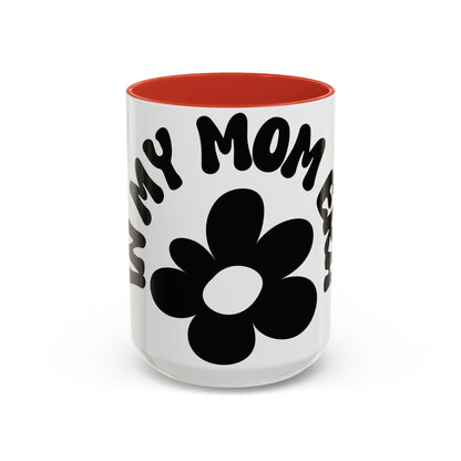 Elevate your coffee or tea ritual with these stylish and functional ceramic mugs, available in 11oz and 15oz sizes. The sleek glossy finish and eye-catching color contrast make these mugs a joy to use and look at. Perfect for moms enjoying the mom era and