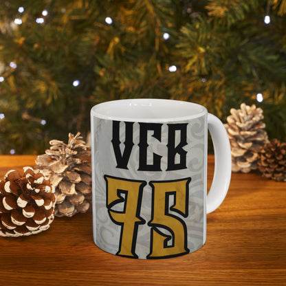 Customizable ceramic mugs in 11oz and 15oz sizes, perfect for adding a team logo, athlete's name and number, or a personal picture and name. These mugs are vibrant, unique, and can be customized to fit any style or preference. Ideal for sports fans, athle