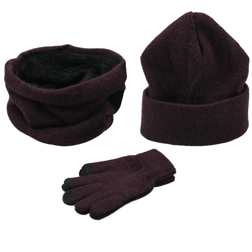 Winter men's hat, scarf, gloves, 3 pieces sets