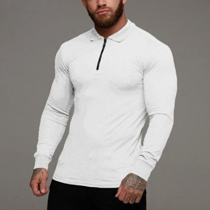 Experience the versatility and style of our men's long-sleeved zipper polo shirt. Perfect for any occasion, whether you're dressing up or keeping things casual indoors or outdoors. Elevate your wardrobe with this must-have shirt for work, lunch, and dinne