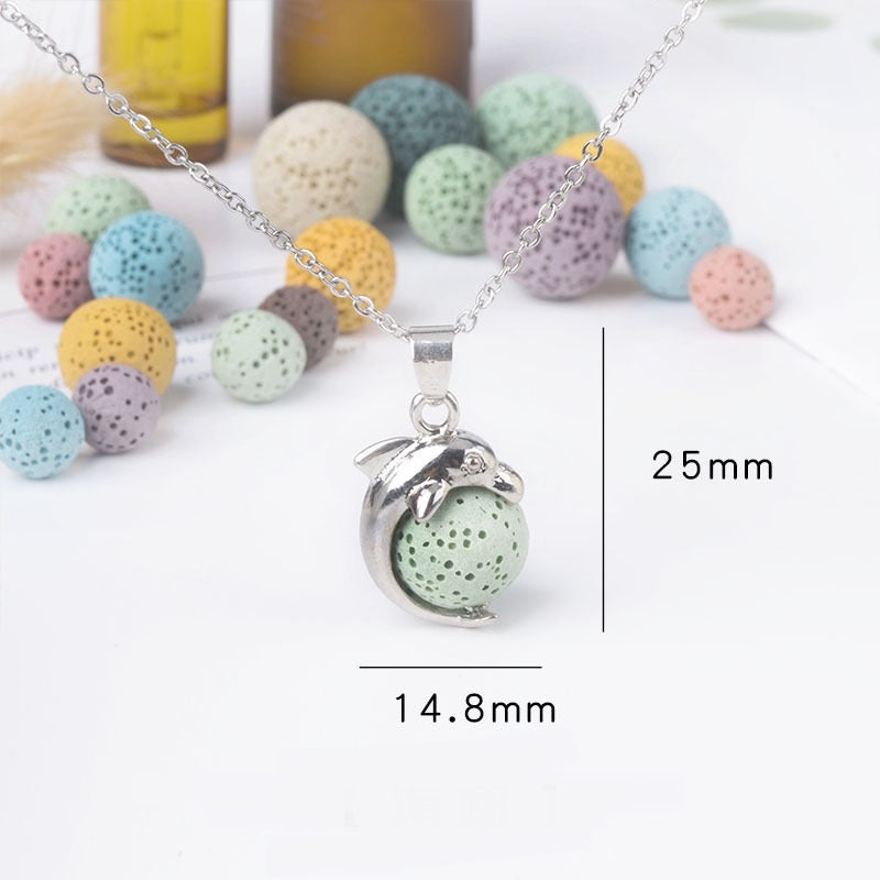 Experience the power of aromatherapy with our stunning Volcanic Rock pendant. Infuse your favorite essential oils for a moment of relaxation and de-stressing from daily triggers. Breathe in and feel the soothing effects. Chain 45 CM (18") + 5 CM (2") exte