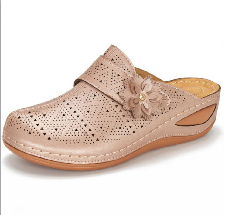 Flower Wedge Clogs