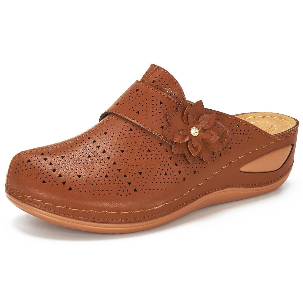 Flower Wedge Clogs