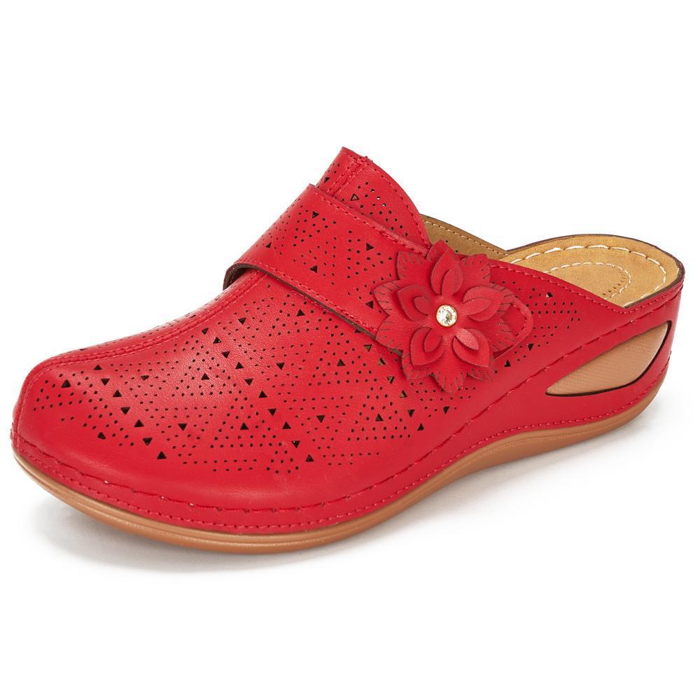 Flower Wedge Clogs