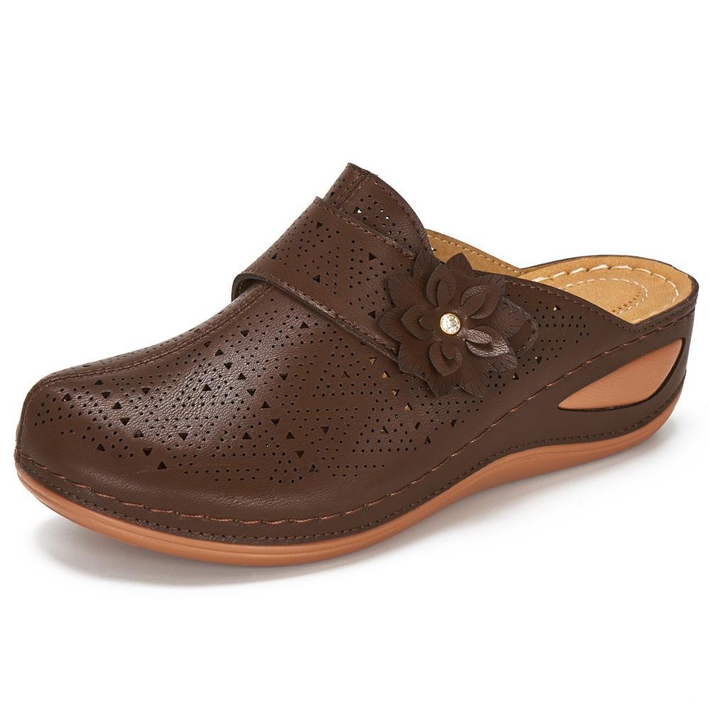 Flower Wedge Clogs