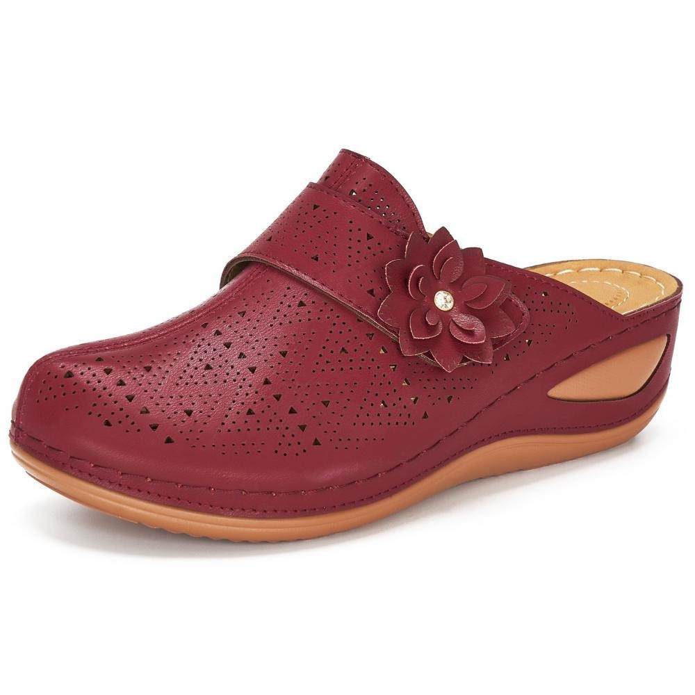 Flower Wedge Clogs