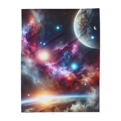 This Vast Galaxy Arctic Fleece Blanket exudes a cosmic and dreamy vibe, perfect for stargazers and space enthusiasts. It offers warmth and comfort, making it ideal for cozy nights at home or outdoor adventures. This blanket is relevant for occasions like