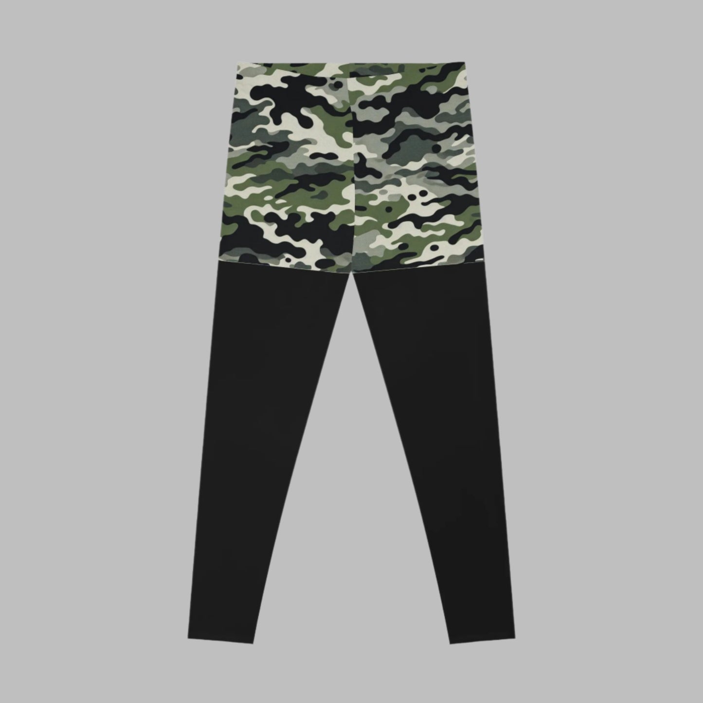 Stay comfy and stylish in these ankle-length leggings featuring a trendy camo print shorts design. The thin elastic waistband gives them a casual look, perfect for everyday wear. Made with a durable blend of 88% polyester and 12% elastane, these leggings