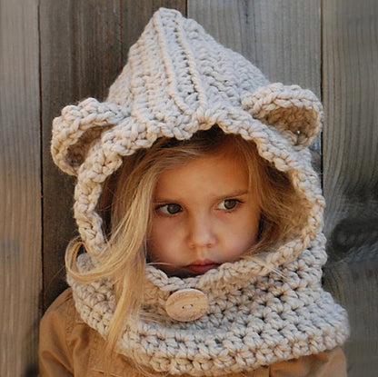 girls will look adorable while keeping warm, covets head ears and necks, in beautiful knit animal forms, 3 in 1 coverage Quality meets fashion with our Girls Winter Scarf-Hat Handmade. Keep your girls warm while they look adorable with our 3 in 1 coverage