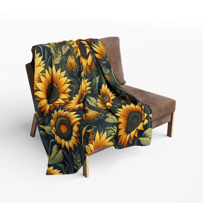 Sunflowers Arctic Fleece Blanket: Cozy, durable, and perfect for bedrooms, sofas, or outdoor swings. Ideal for Fall, Winter, Christmas, and movie nights!