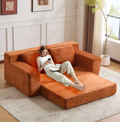 Modern Corduroy Couch For Apartment Living Room - Bedroom - TV Room