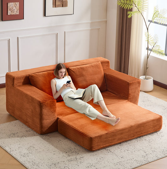 Modern Corduroy Couch For Apartment Living Room - Bedroom - TV Room
