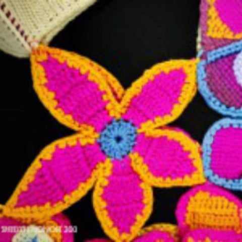 Handmade Crochet Cropped Sweater - Women's Cutout Knit Top