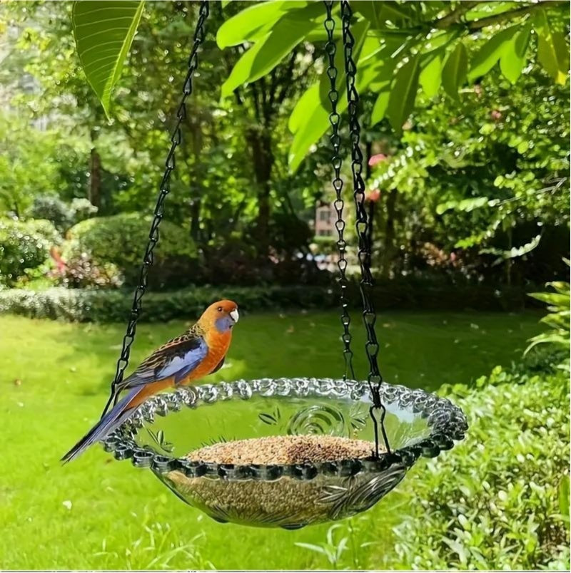 Hanging Bird Bath & Feeder — 2-in-1 Outdoor Garden Bowl