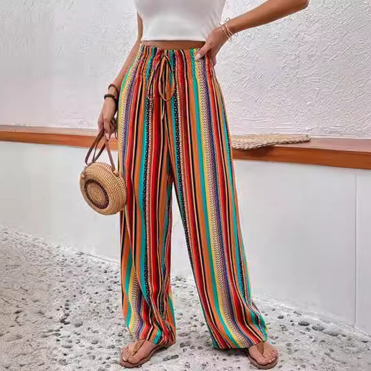 Women's Multi-color Striped Casual Pants