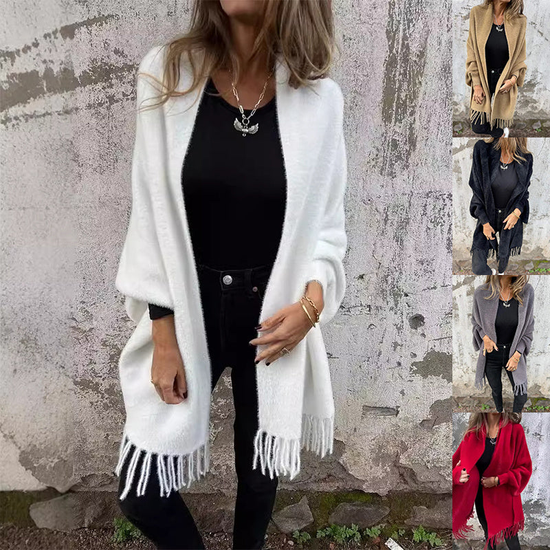 Women's Sleeved Open Cardigan and Loose Shawl