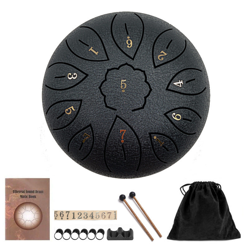 Experience a unique and resonant sound with 6-inch 11-tone Ethereal Drum C Steel Tongue Drum, perfect for sound healing settings. The vibrant tones of this instrument blend with the therapeutic intentions of sound healing, creating a truly immersive exper