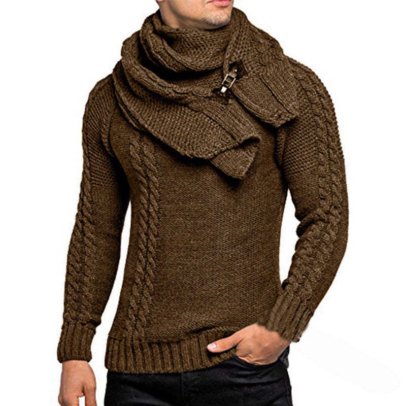Men's Cable Sweater and Scarf Set