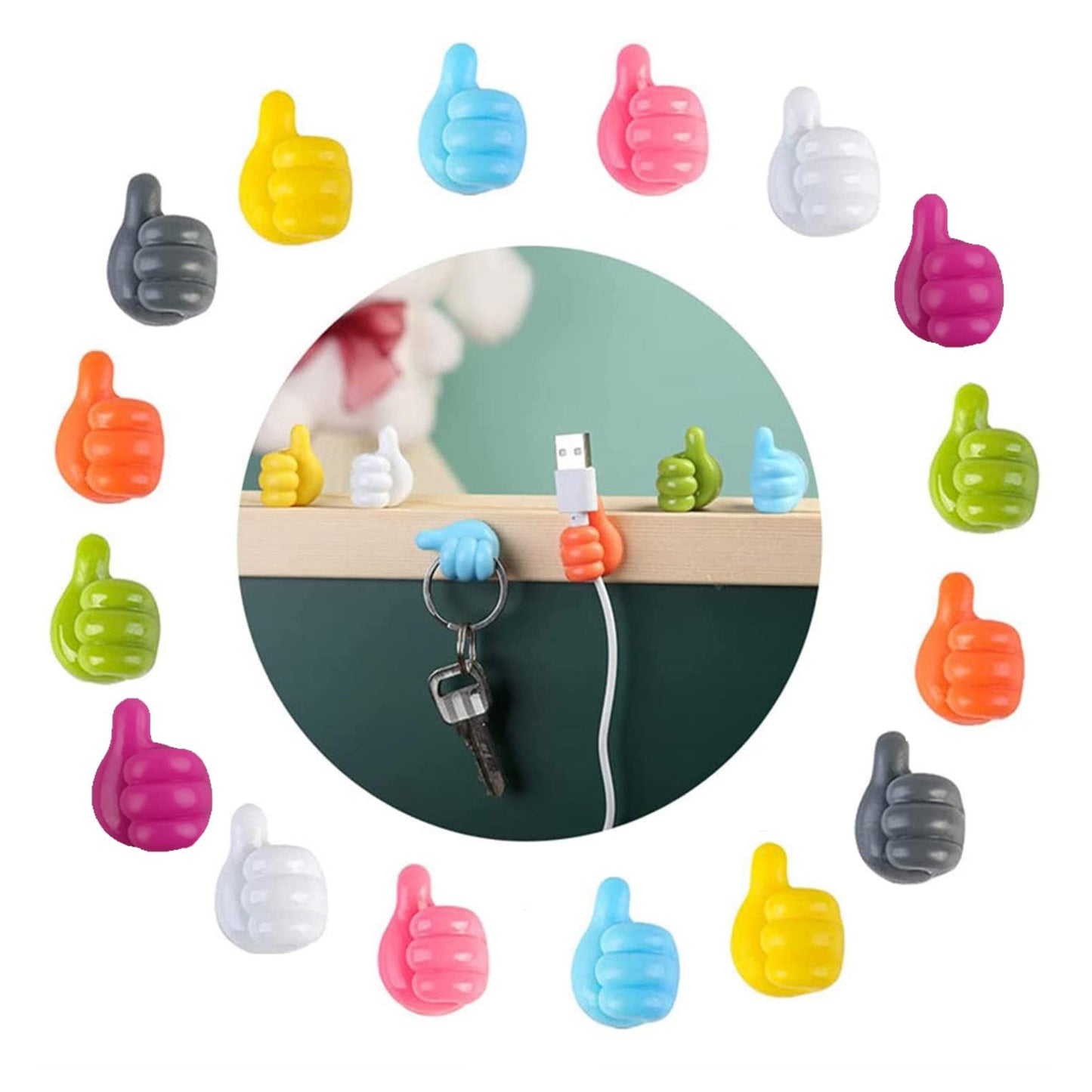 Constructed from soft silicone material, this multifunctional thumb wall hook is durable, reusable, and resistant to wear, deformation, fading, and daily wear and tear. Its sleek design and creative thumb shape make it a practical and interesting storage