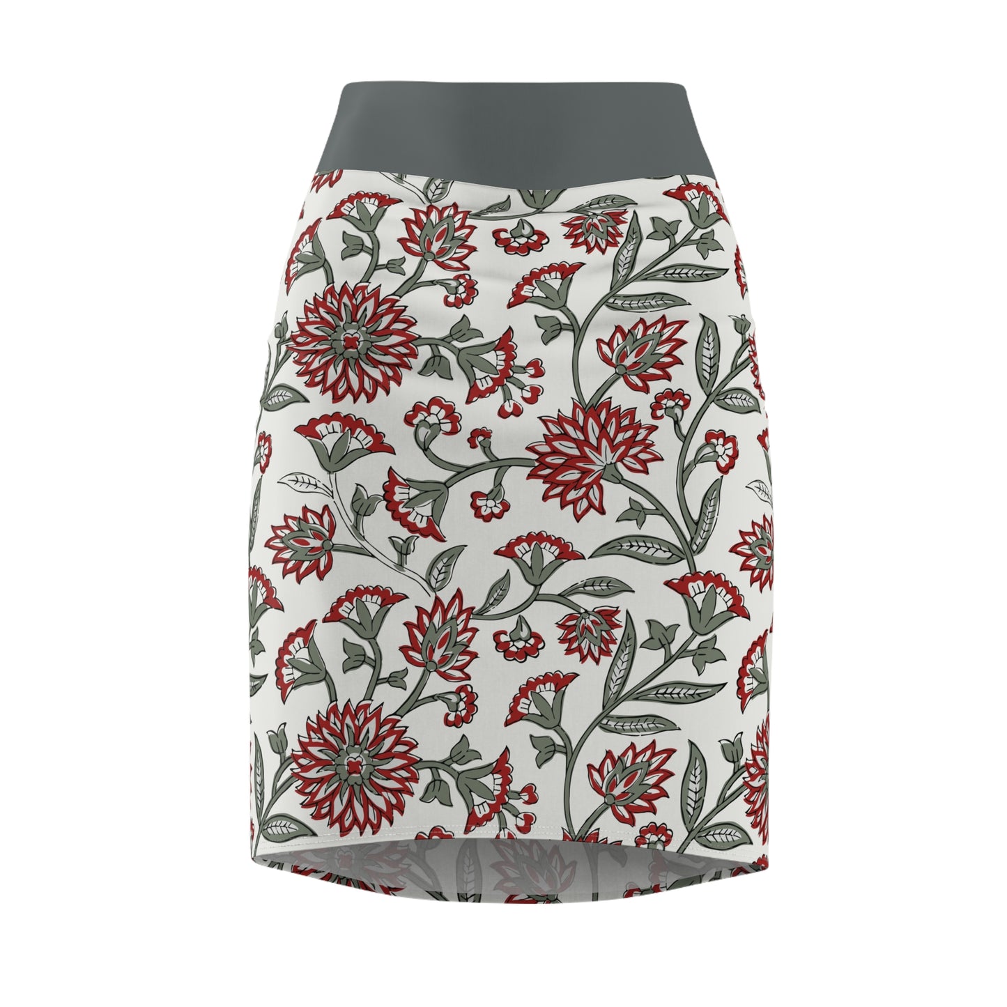 Women's Pencil Skirt - Floral